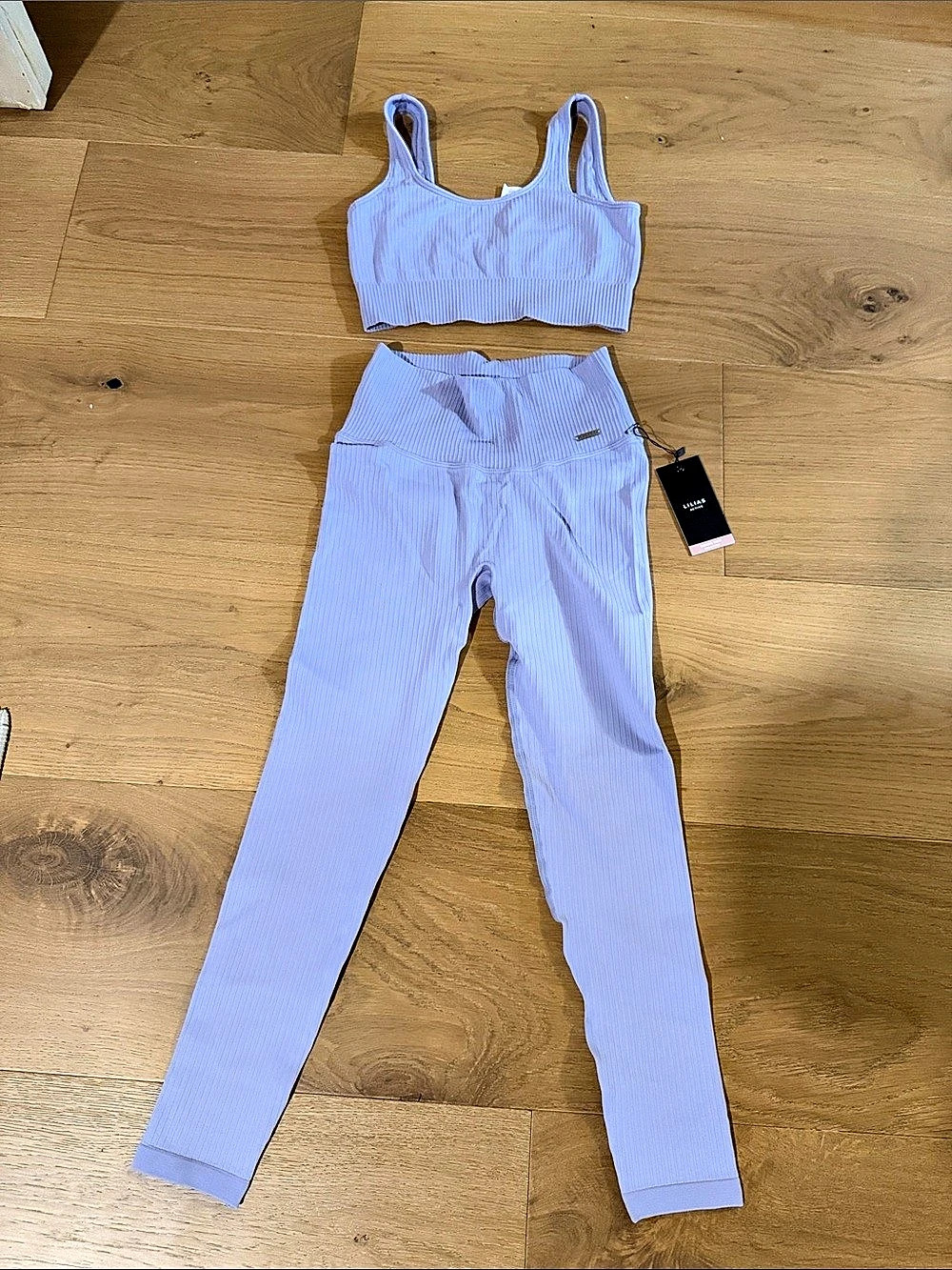 LILIA'Small ACTIVE Ribbed Active Set in Purple Size Small NWT